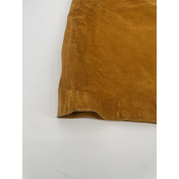 VTG 90s Suede Retro Fall Coachella Indie Knee Length Pencil Staple Chic Skirt 22 - Picture 9 of 13